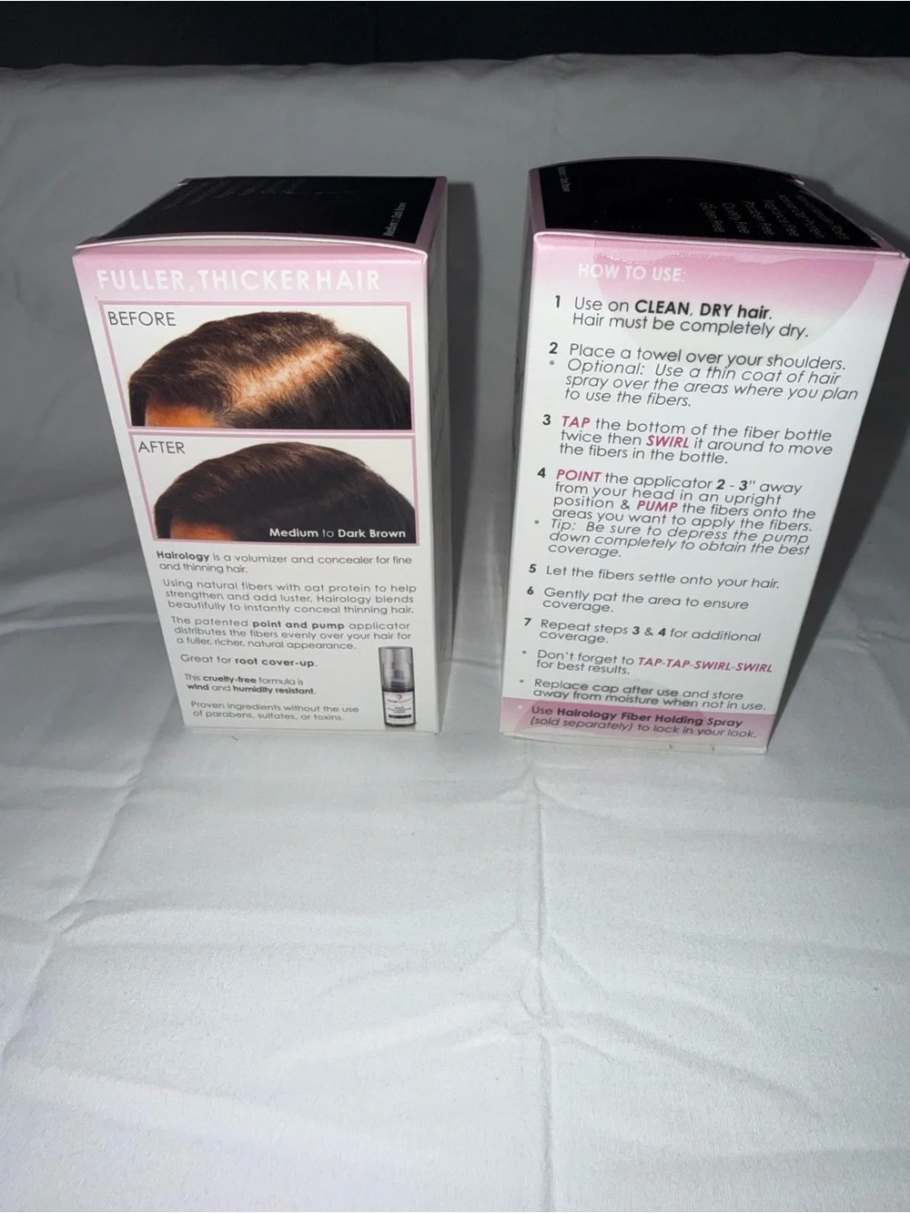 (2) Pack Natural Keratin Hair Thickening Fibers - Medium to Dark Brown